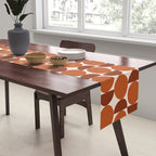 Vintage Mid-century Modern Abstract Geometric Shapes in Burnt Orange Pattern Table Runner Gallery Image 2