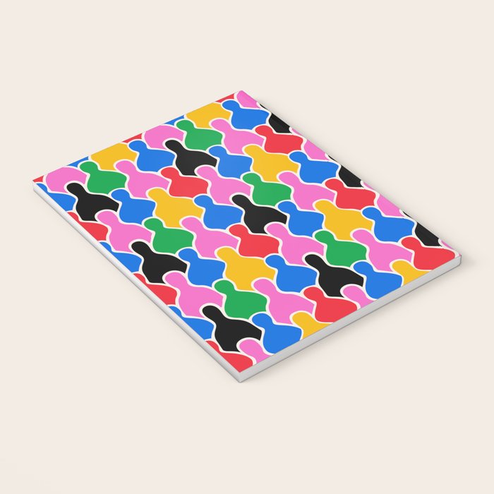 Colorful diverse people crowd art pattern Notebook Gallery Image 3