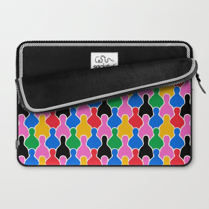 Colorful diverse people crowd art pattern Laptop Sleeve Gallery Image 2