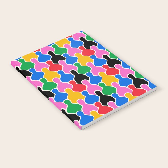 Colorful diverse people crowd art pattern Notebook Gallery Image 1