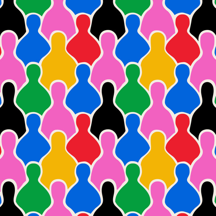 Colorful diverse people crowd art pattern Coffee Mug Gallery Image 2
