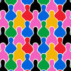 Colorful diverse people crowd art pattern Coffee Mug Gallery Image 2