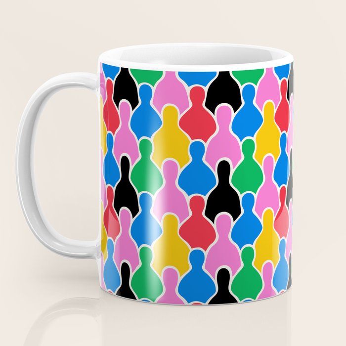 Colorful diverse people crowd art pattern Coffee Mug Gallery Image 3