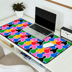 Colorful diverse people crowd art pattern Desk Mat Gallery Image 2