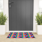 Colorful diverse people crowd art pattern Welcome Mat Gallery Image 3
