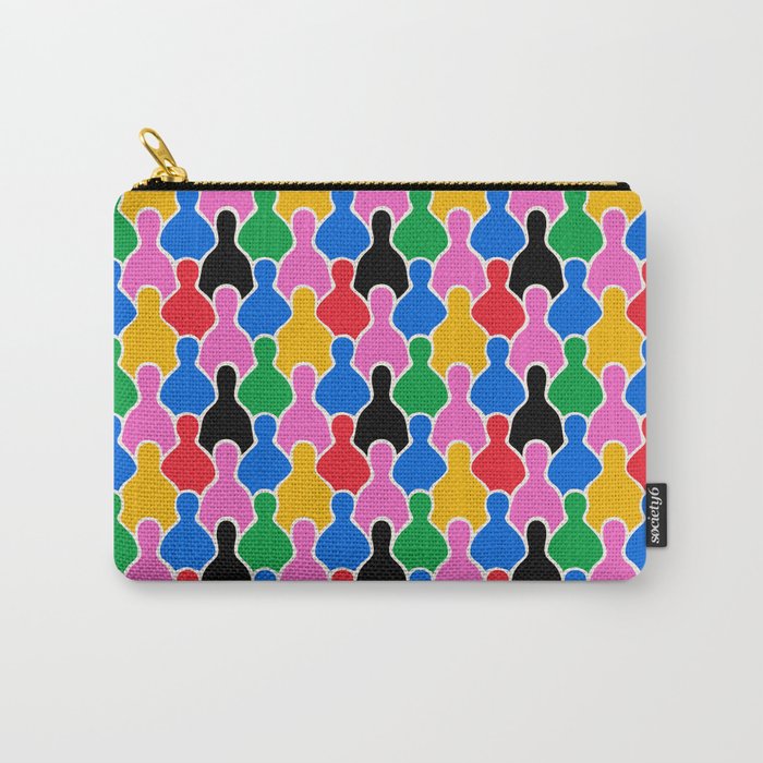 Colorful diverse people crowd art pattern Carry All Pouch Gallery Image 1