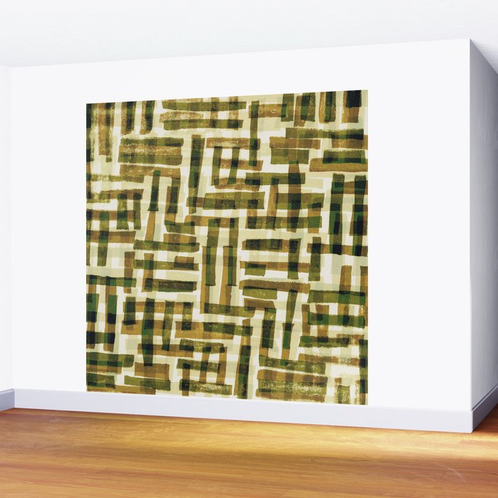 Abstract Linocut Pattern #6 Wall Mural Gallery Image 2