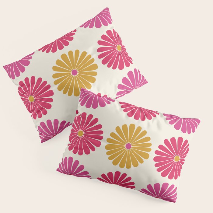 Retro Summer Daisies VII Pillow Sham Gallery Image 3