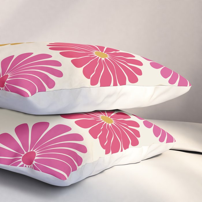 Retro Summer Daisies VII Pillow Sham Gallery Image 3
