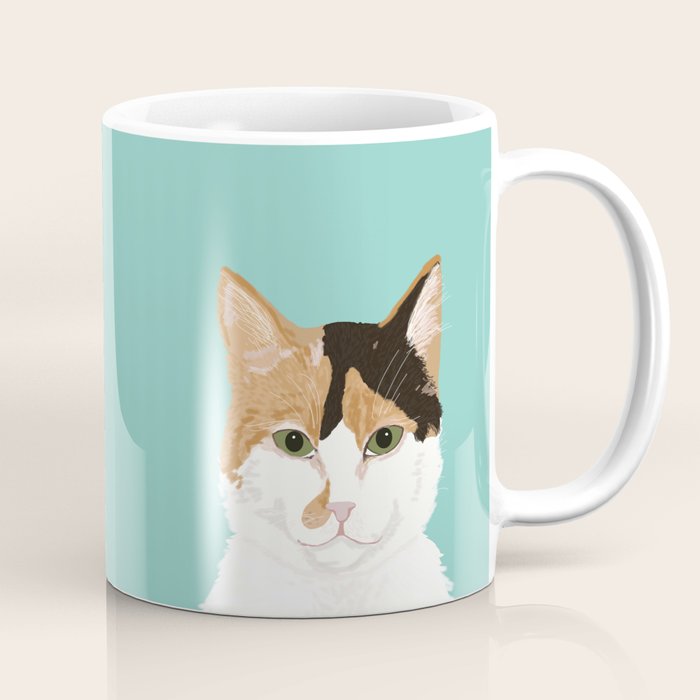 Calico Cat - Cute cat black, white, tan, orange tabby cat, cute kitten Coffee Mug Gallery Image 1