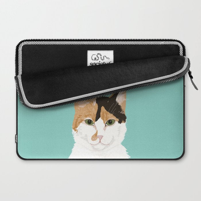 Calico Cat - Cute cat black, white, tan, orange tabby cat, cute kitten Laptop Sleeve Gallery Image 2