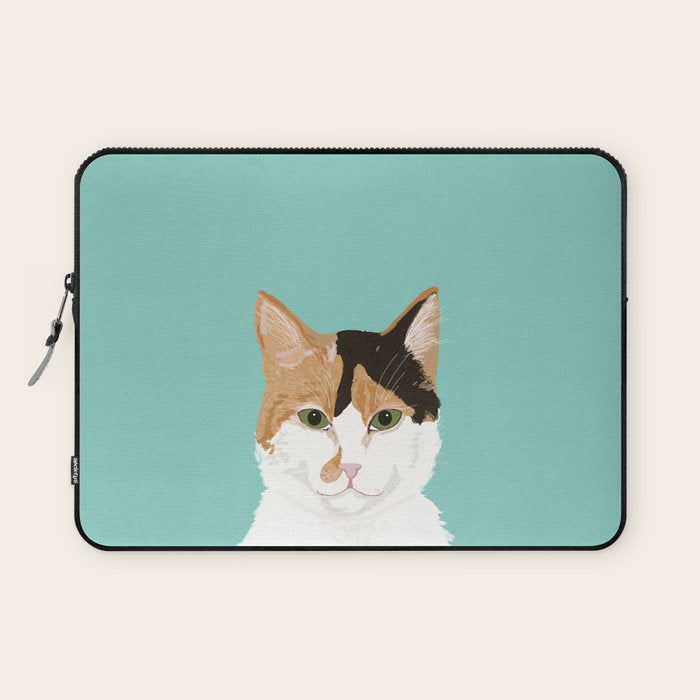 Calico Cat - Cute cat black, white, tan, orange tabby cat, cute kitten Laptop Sleeve Gallery Image 1