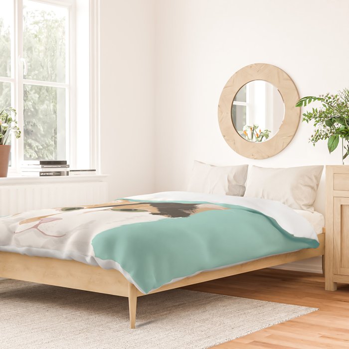 Calico Cat - Cute cat black, white, tan, orange tabby cat, cute kitten Duvet Cover Gallery Image 2