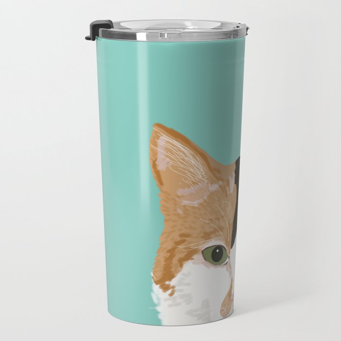 Calico Cat - Cute cat black, white, tan, orange tabby cat, cute kitten Travel Mug Gallery Image 3