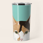 Calico Cat - Cute cat black, white, tan, orange tabby cat, cute kitten Travel Mug Gallery Image 1