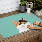 Calico Cat - Cute cat black, white, tan, orange tabby cat, cute kitten Outdoor Rug Gallery Image 2