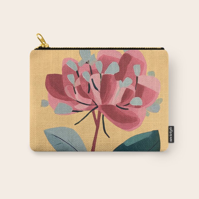 Rose Stem with Dusty Blue Leaves Carry All Pouch Gallery Image 1