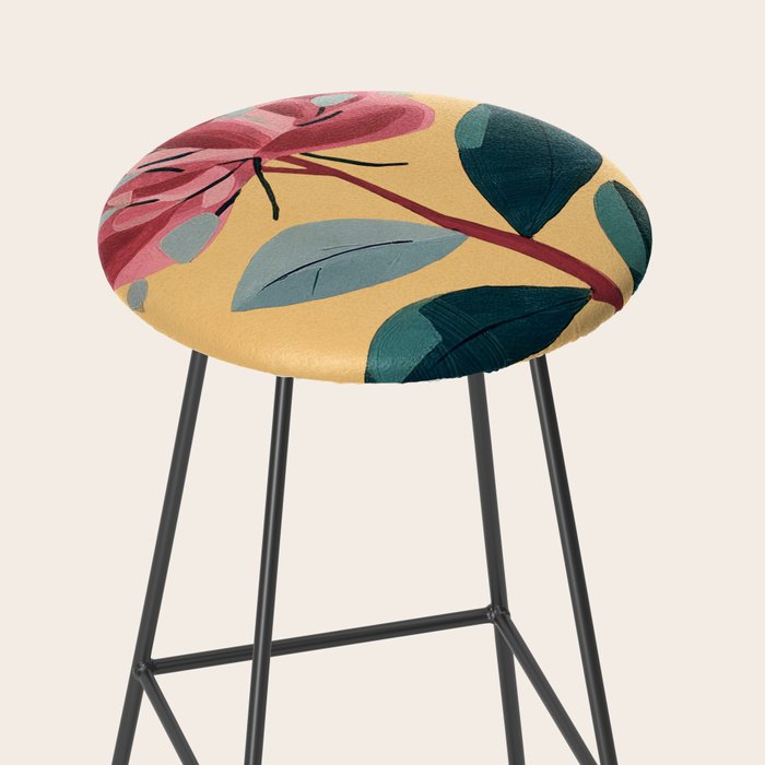 Rose Stem with Dusty Blue Leaves Stool Gallery Image 2