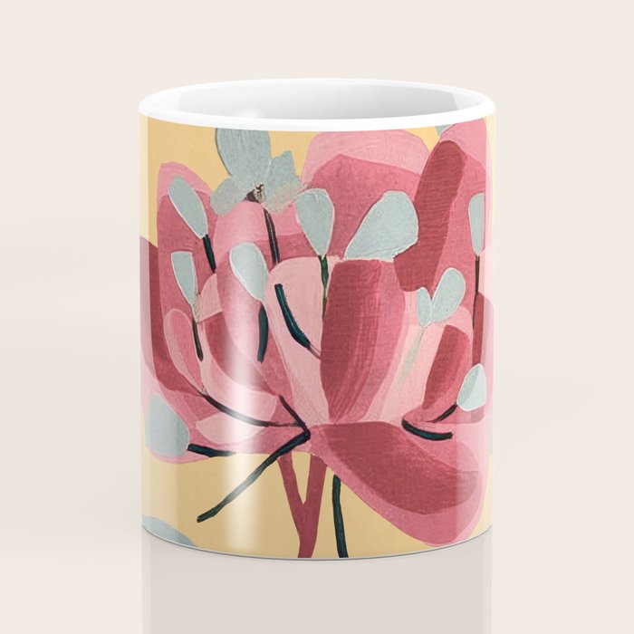 Rose Stem with Dusty Blue Leaves Coffee Mug Gallery Image 4