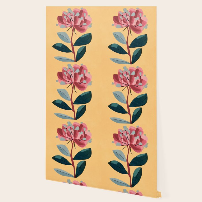 Rose Stem with Dusty Blue Leaves Wallpaper Gallery Image 2