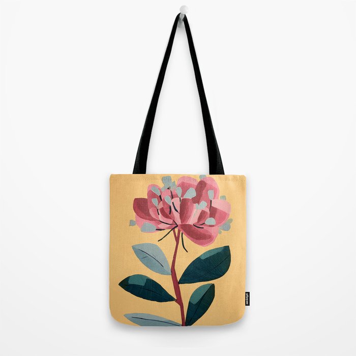 Rose Stem with Dusty Blue Leaves Tote Bag Gallery Image 2