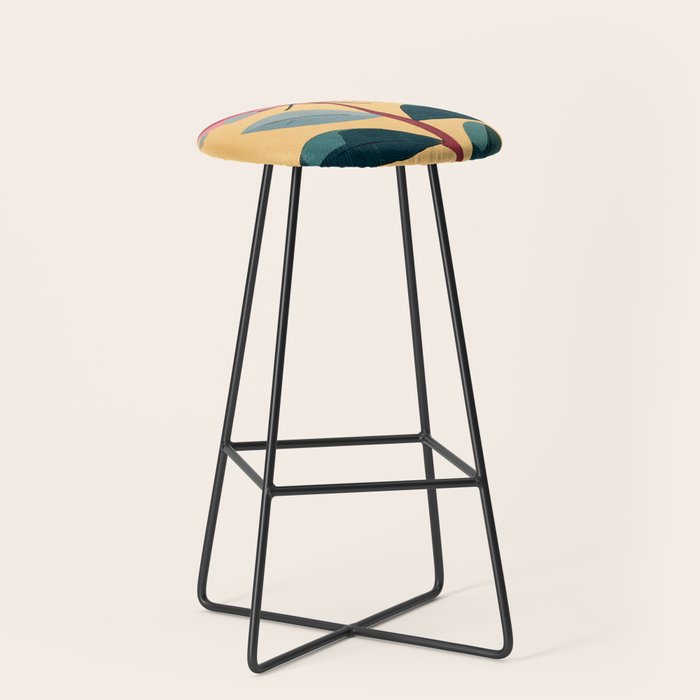 Rose Stem with Dusty Blue Leaves Stool Gallery Image 1