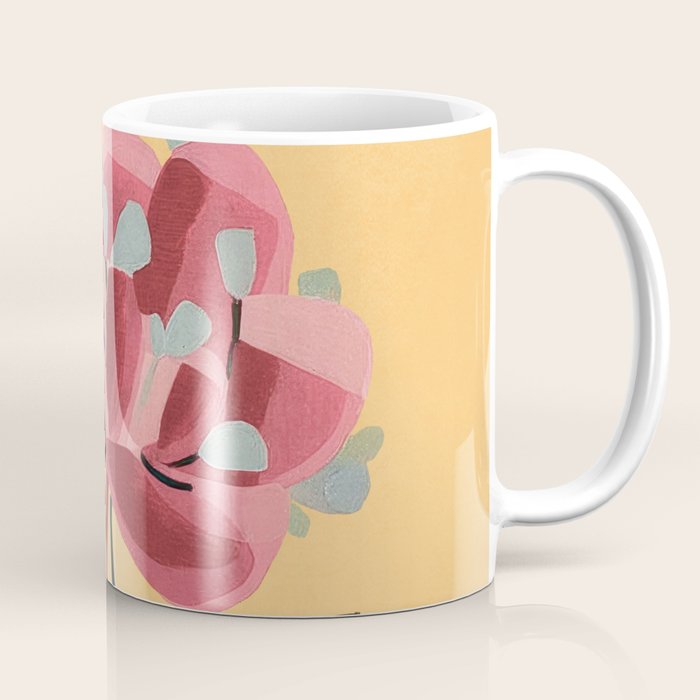 Rose Stem with Dusty Blue Leaves Coffee Mug Gallery Image 1