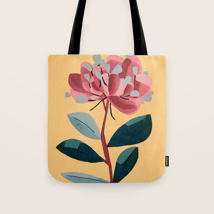 Rose Stem with Dusty Blue Leaves Tote Bag Gallery Image 1