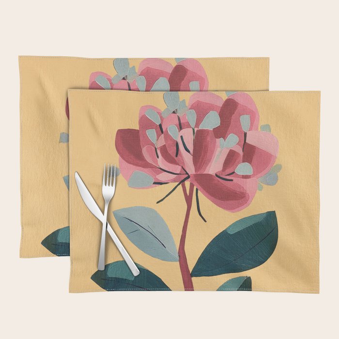 Rose Stem with Dusty Blue Leaves Placemat Gallery Image 1