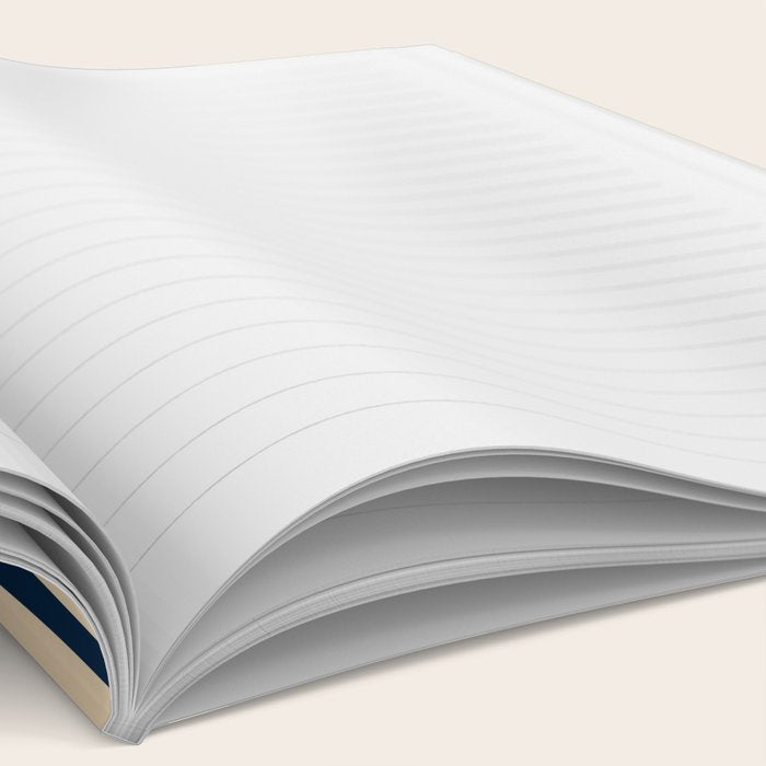 Mid Century Modern Striped Lounge Retro Ogee Pattern in Navy Blue Olive Green Beige Notebook Gallery Image 2