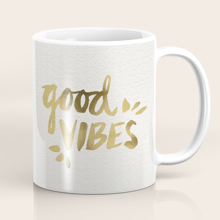Good Vibes - Gold Ink Coffee Mug Gallery Image 1