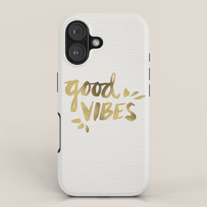 Good Vibes - Gold Ink iPhone Case Gallery Image 1