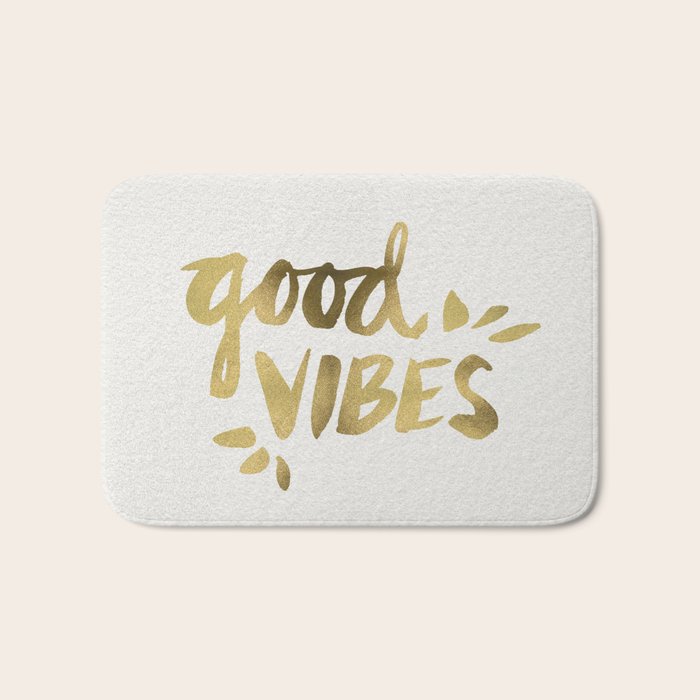 Good Vibes - Gold Ink Bath Mat Gallery Image 1