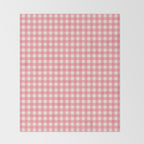 Gingham Plaid Checkered Pattern Pretty Pink and Cream Throw Blanket Gallery Image 2