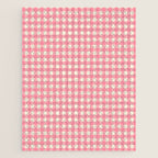 Gingham Plaid Checkered Pattern Pretty Pink and Cream Jigsaw Puzzle Gallery Image 1