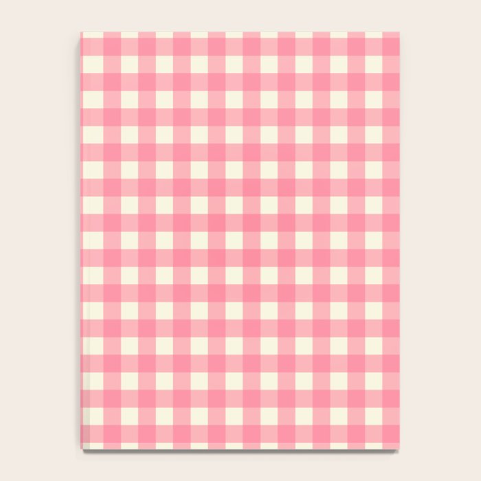Gingham Plaid Checkered Pattern Pretty Pink and Cream Notebook Gallery Image 4