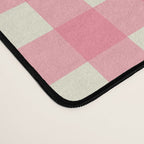 Gingham Plaid Checkered Pattern Pretty Pink and Cream Desk Mat Gallery Image 4