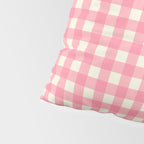 Gingham Plaid Checkered Pattern Pretty Pink and Cream Pillow Sham Gallery Image 4