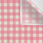 Gingham Plaid Checkered Pattern Pretty Pink and Cream Wall Tapestry Gallery Image 3