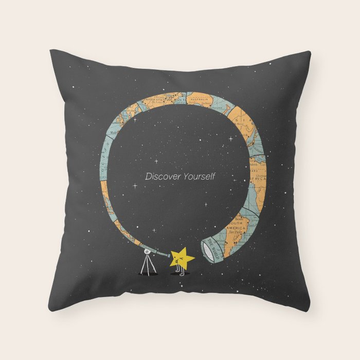 Discover yourself Throw Pillow Gallery Image 1