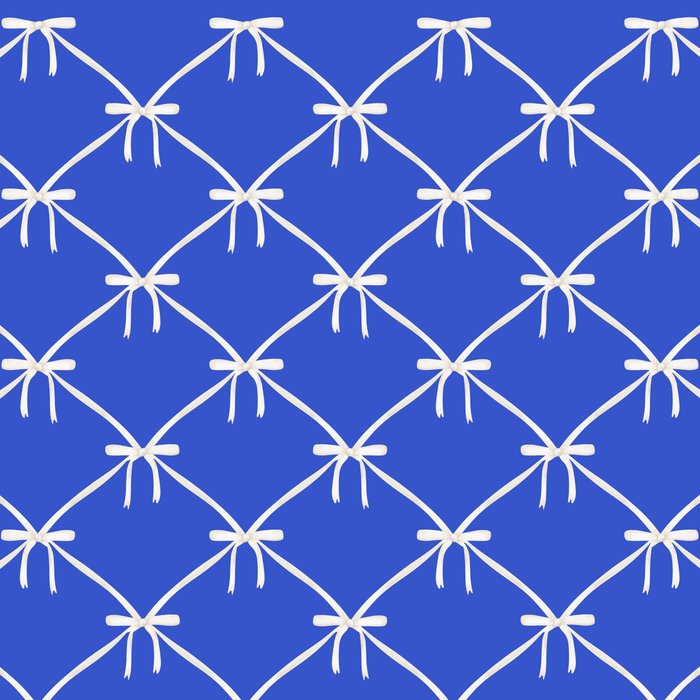 Bows & Ribbons Pattern XLVIII Bright Blue Coffee Mug Gallery Image 2