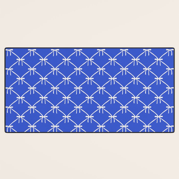 Bows & Ribbons Pattern XLVIII Bright Blue Desk Mat Gallery Image 3