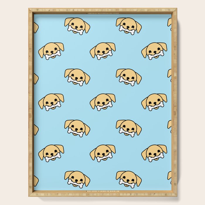 Fun dog pet cartoon pattern Serving Tray Gallery Image 1