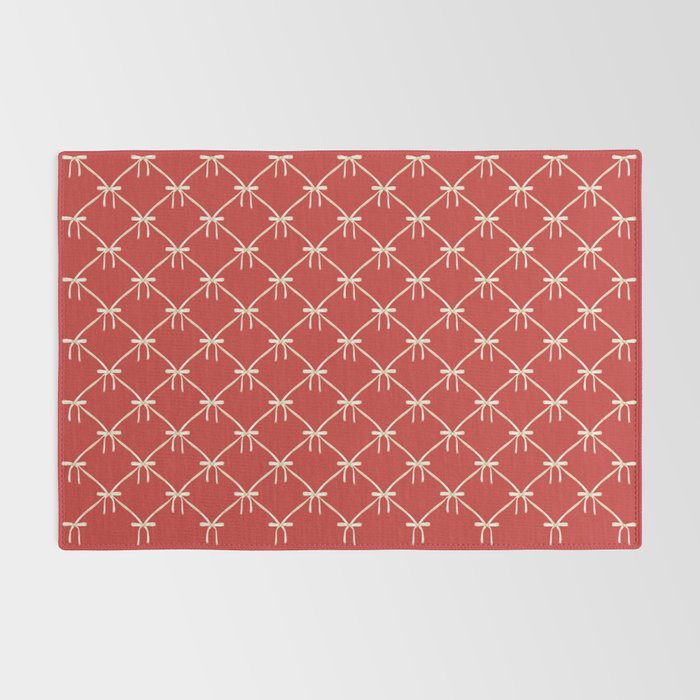 Bows & Ribbons Pattern XII Cherry Red Rug Gallery Image 2