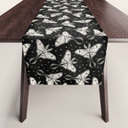 Luna Moth In Black and White Table Runner Gallery Image 1