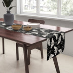 Luna Moth In Black and White Table Runner Gallery Image 2