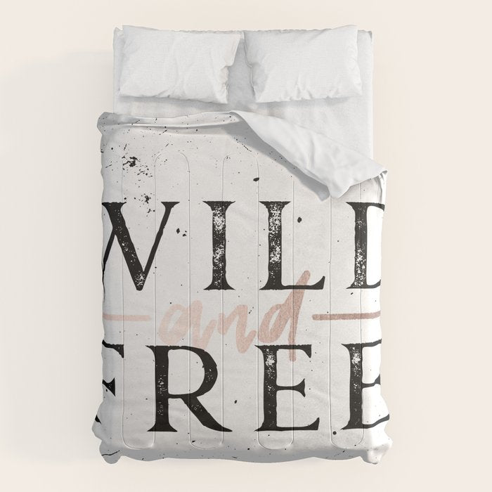 Wild and Free Rose Gold on White Comforter Gallery Image 6