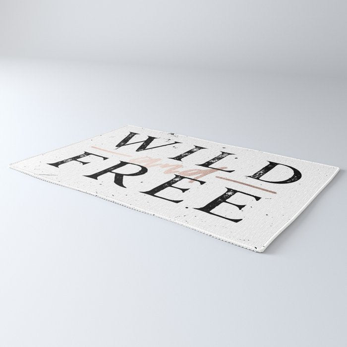 Wild and Free Rose Gold on White Rug Gallery Image 3