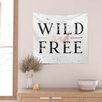 Wild and Free Rose Gold on White Wall Tapestry Gallery Image 2