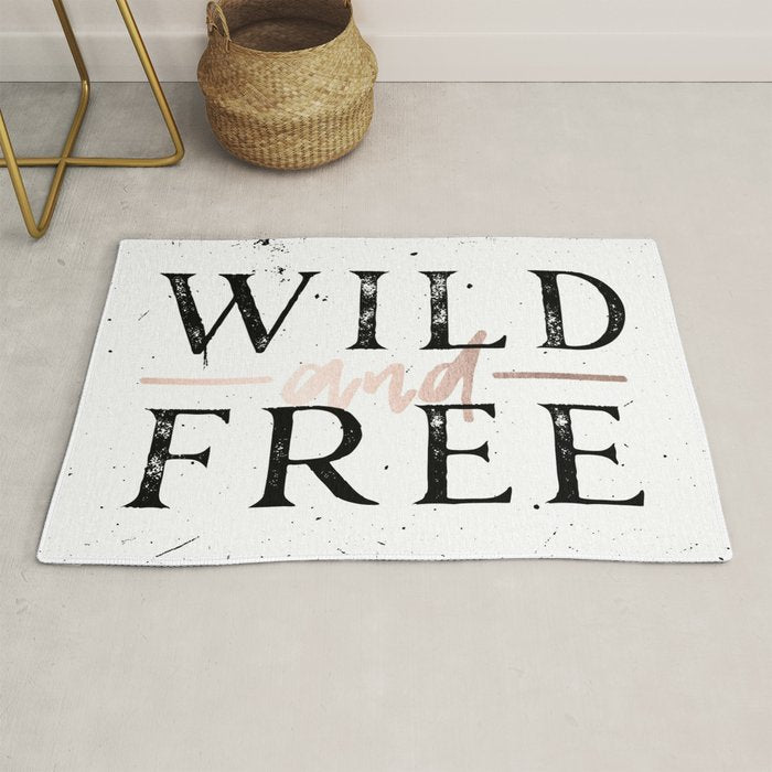 Wild and Free Rose Gold on White Rug Gallery Image 1